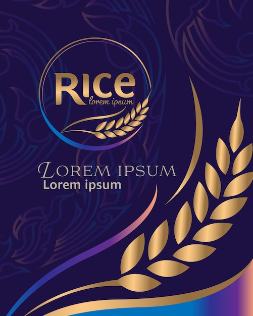 рис-сырец премиум органический натуральный продукт баннер логотип векторный дизайн