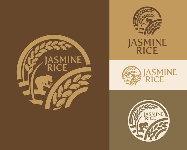 paddy rice premium organic natural product banner logo vector design