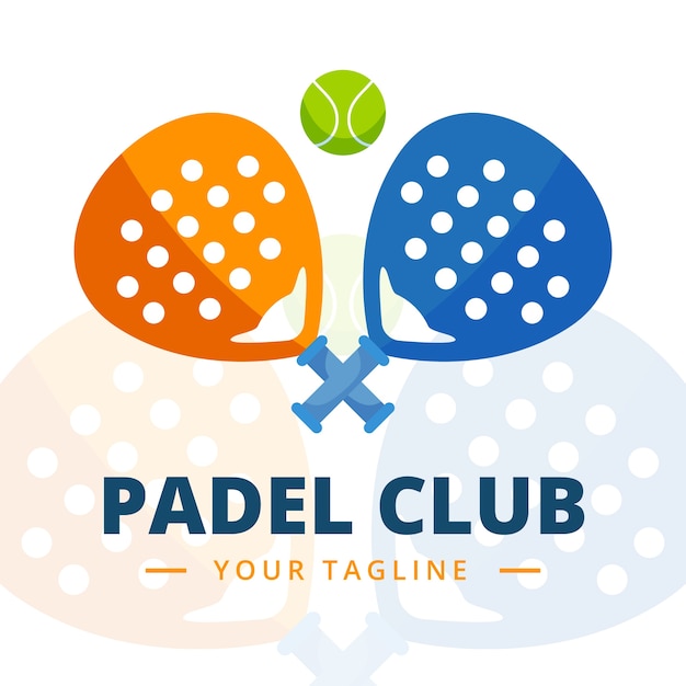 벡터 padel 로고 템플릿 평면 스타일