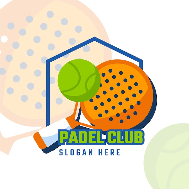 Vector padel logo template flat style