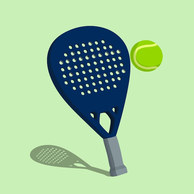 Padel racket en tennisbal illustratie