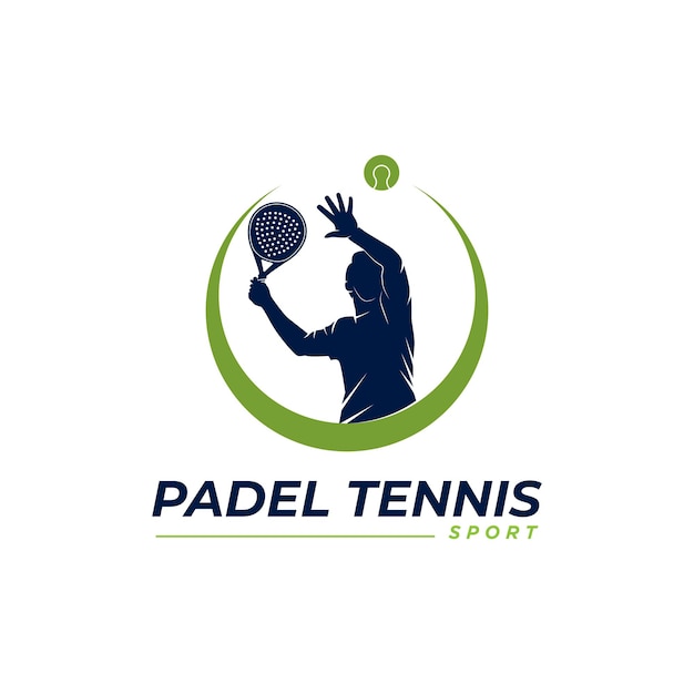 Padel tennis sport silhouette logo designs template