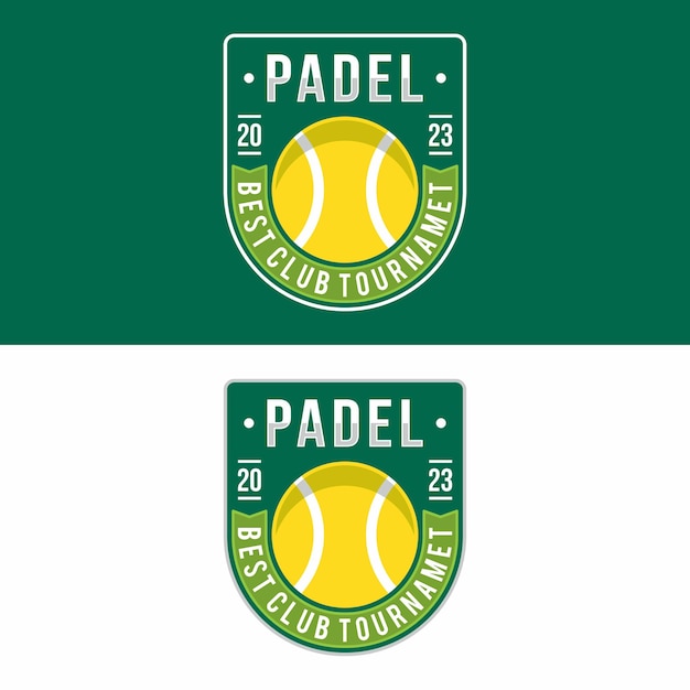 Padelball sport logo design vector illustration