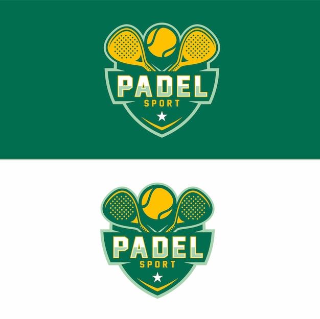 현대적인 미니멀리즘 스타일의 Padel 배지 로고