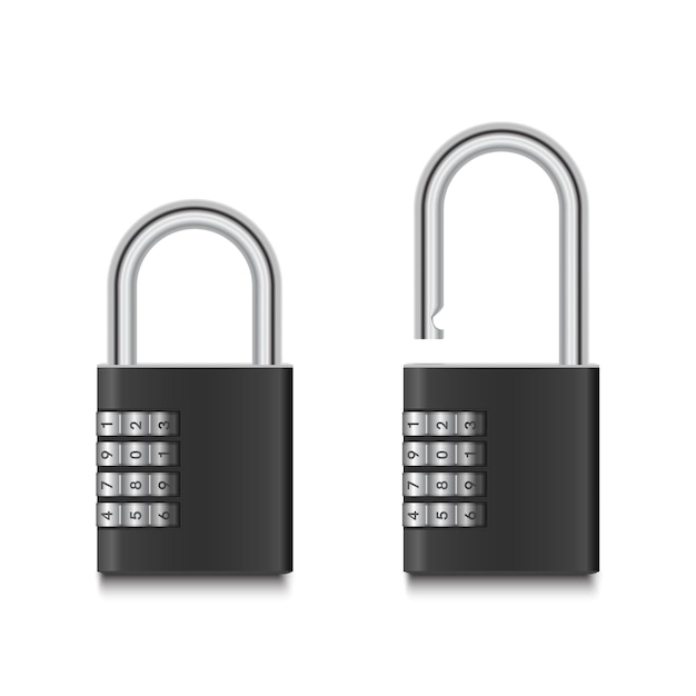 padlock combination design isolated on white background vector illustration eps 10