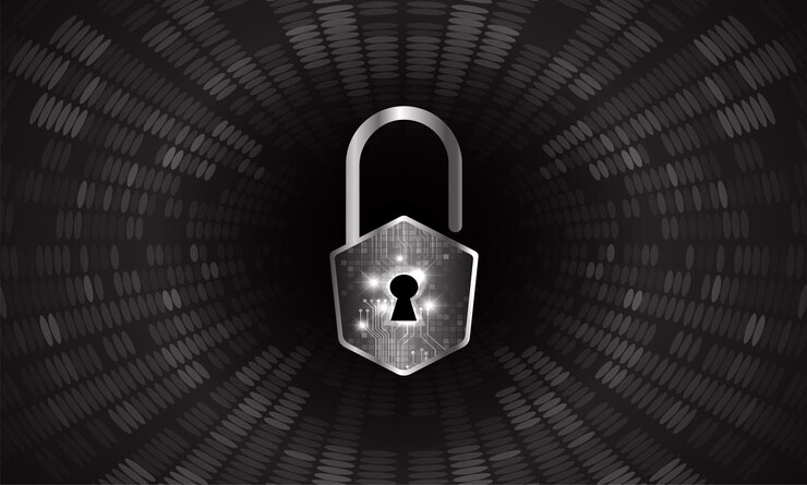 Vector padlock cyber security future technology