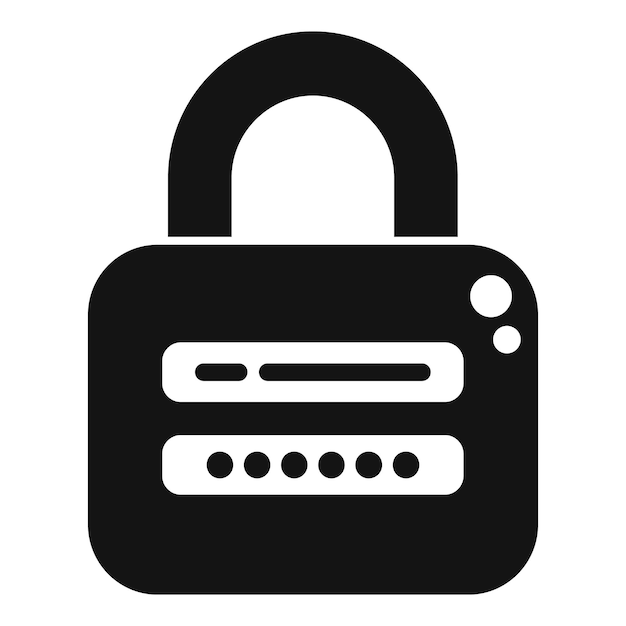 Padlock data access icon simple vector Private use business