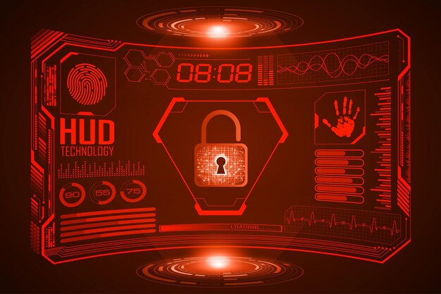 Padlock hud future technology concept background