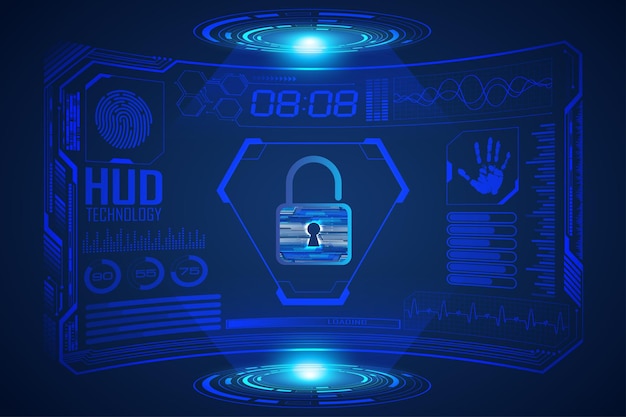 Концепция будущей технологии Padlock hud