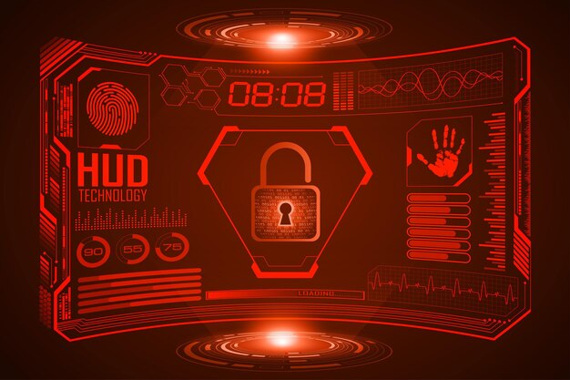 Padlock hud future technology concept background