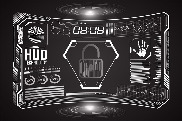 Vector padlock hud future technology concept background