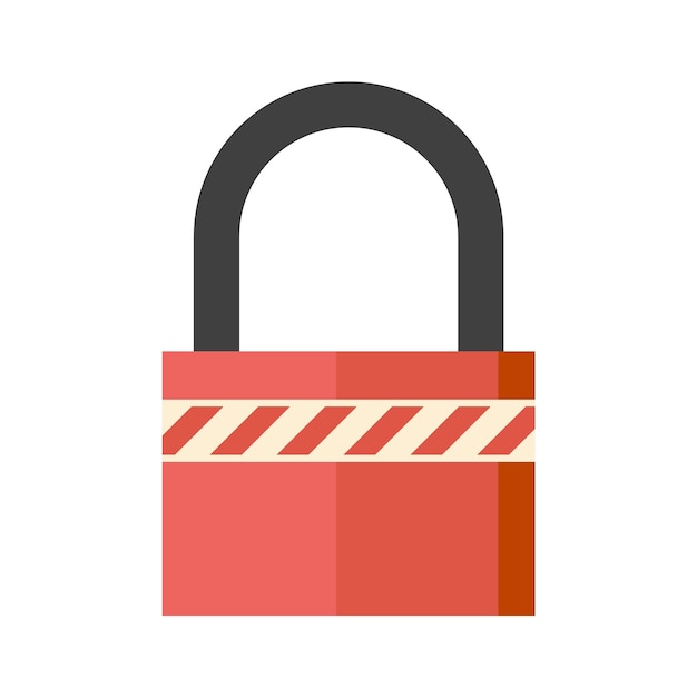 Padlock icon in flat color style