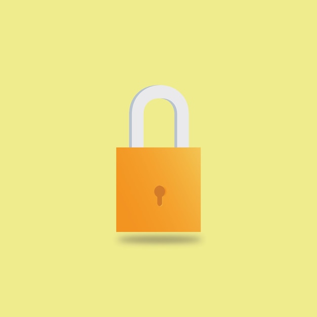 Vector padlock icon flat illustration