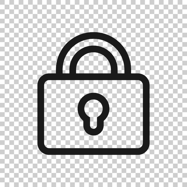 Padlock icon in flat style Lock vector illustration on white isolated background Private business concept