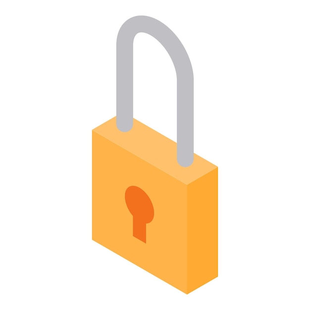Padlock icon Isometric of padlock vector icon for web design isolated on white background