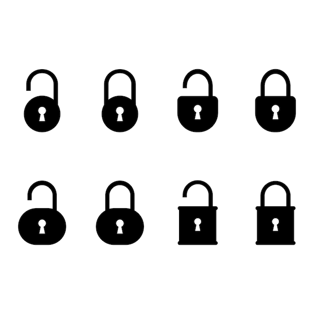 Padlock Icon set Various padlock vector illustrations