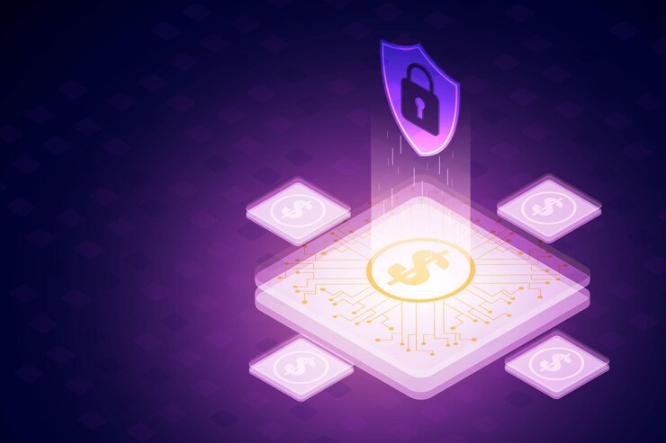 Vector padlock icon with keyhole in cybersecurity of financial data