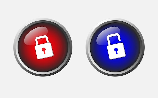 Vector padlock illustration icon design locked and open sign concept for information hint