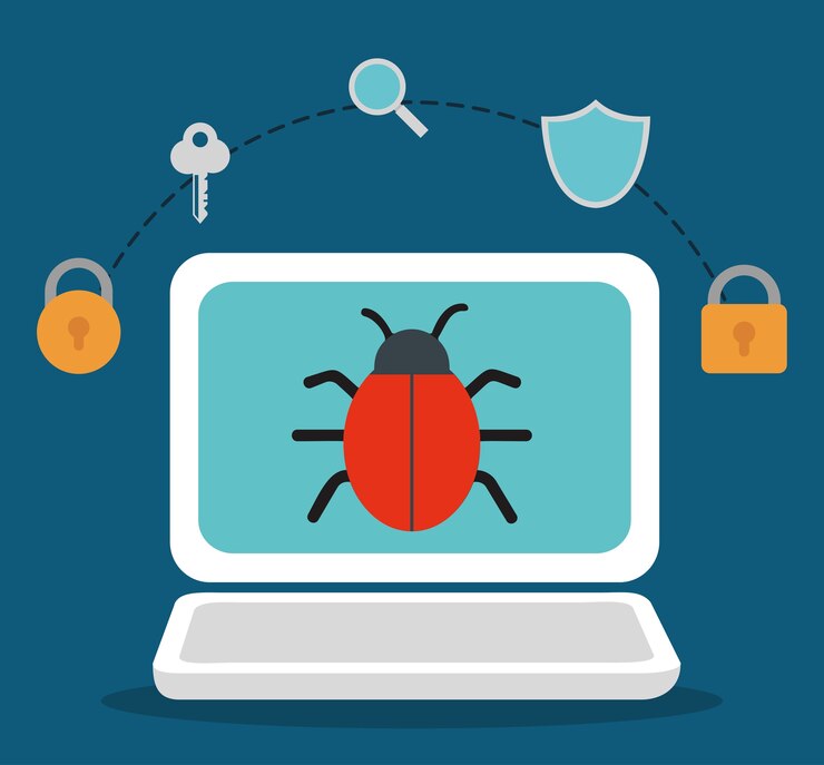 Vector padlock laptop 