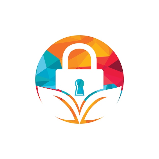 Padlock leaf vector logo design