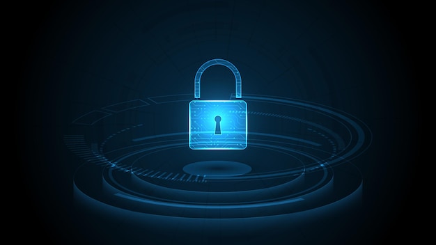 Padlock Security cyber digital concept Abstract technology background protect system innovation vector illustration