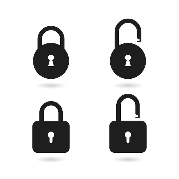 Padlock vector icons set and Security symbol