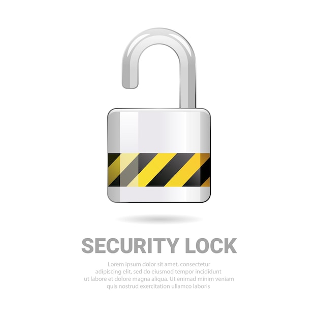 Padlock vector illustration Suitable for security element Realistic padlock vector