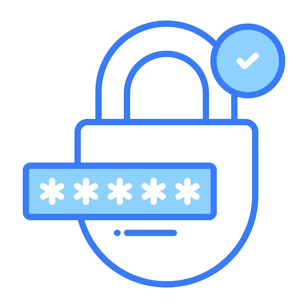 padlock with check mark denoting secure password vector