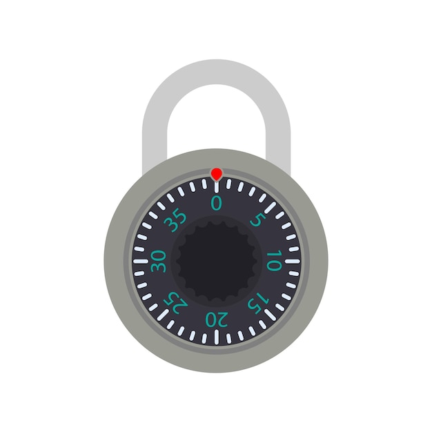 Padlock with code. padlock for doors, safes and suitcases. flat style. vector.