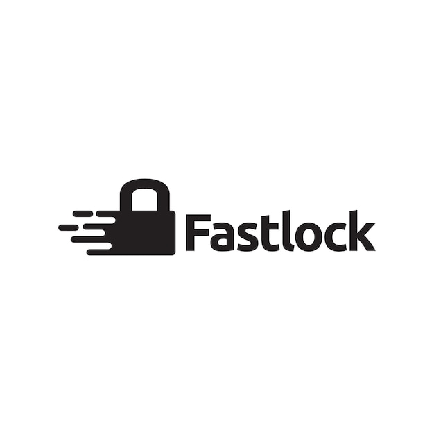 Padlock with fast quick logo design vector graphic symbol icon illustration creative idea