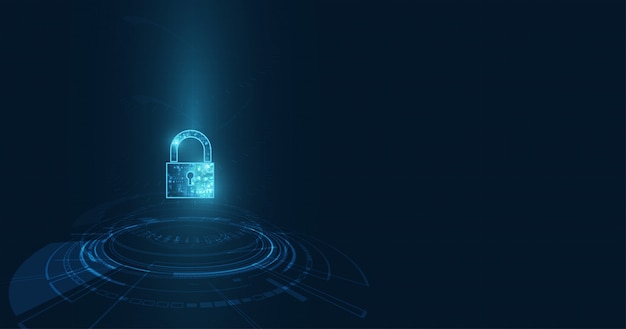 Значок замка с замочной скважиной в области безопасности личных данных Иллюстрирует идею кибер-данных или конфиденциальности информации.