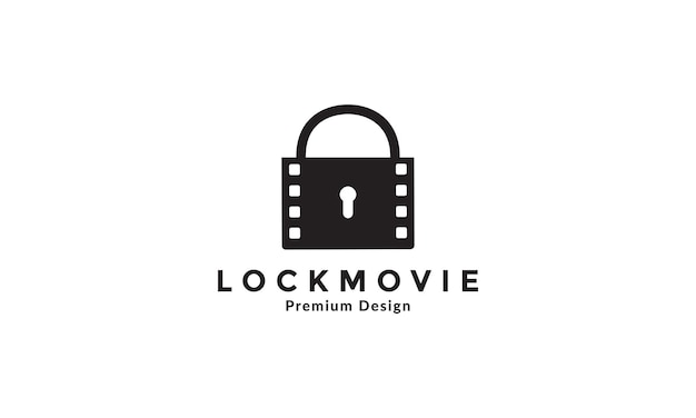 Padlock with movie logo vector symbol icon illustration design