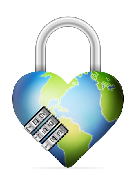 Padlock world heart