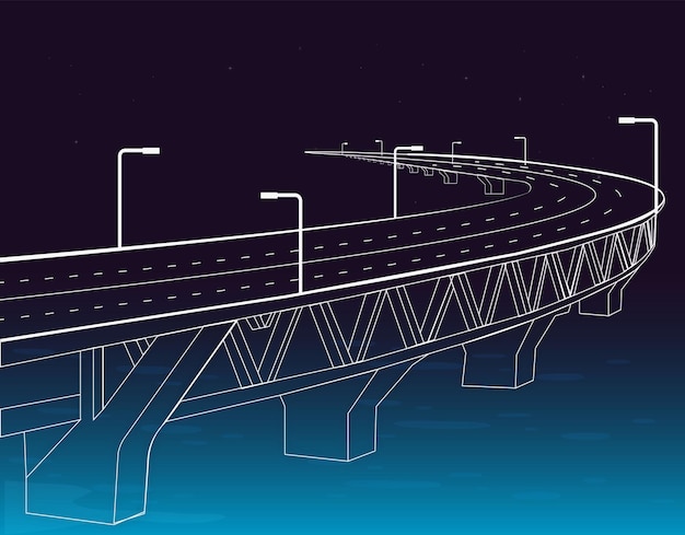 Вектор Иллюстрация линий моста падма в бангладеш