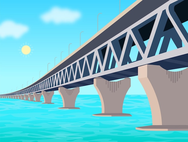 Padma-brug in bangladesh illustratie