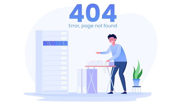 ページ404エラーサーバーとネットワーク管理者のメンテナンスの図