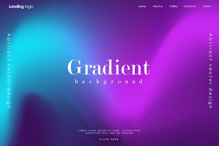 Vector page design inspiration with abstract background shades of blue gradient background pattern