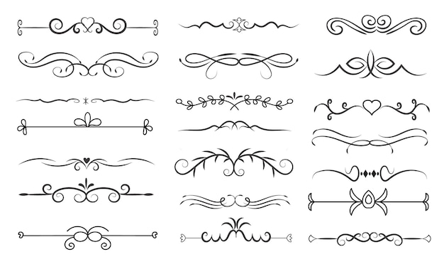 page divider and design elements set of various simple black divider design assorted divider