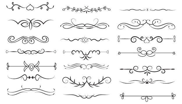 page divider and design elements set of various simple black divider design assorted divider