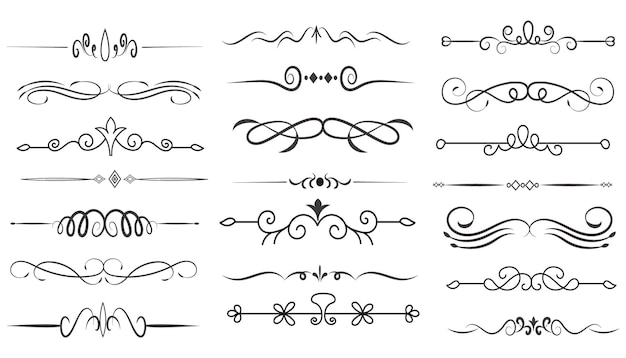 page divider and design elements set of various simple black divider design assorted divider