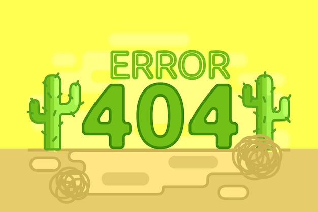 Page not found 404 error for the site. desert cactus in the form of 404. flat vector illustration.