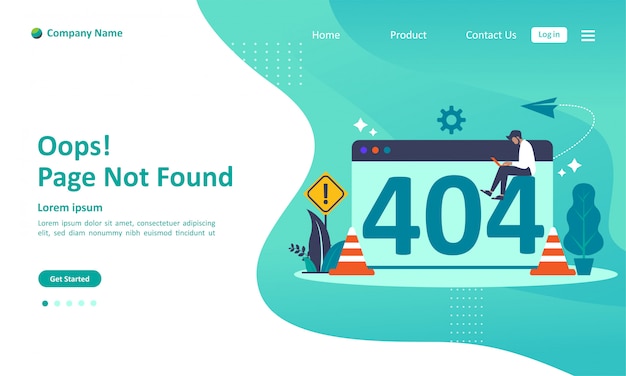 Page not found error 404 landing page