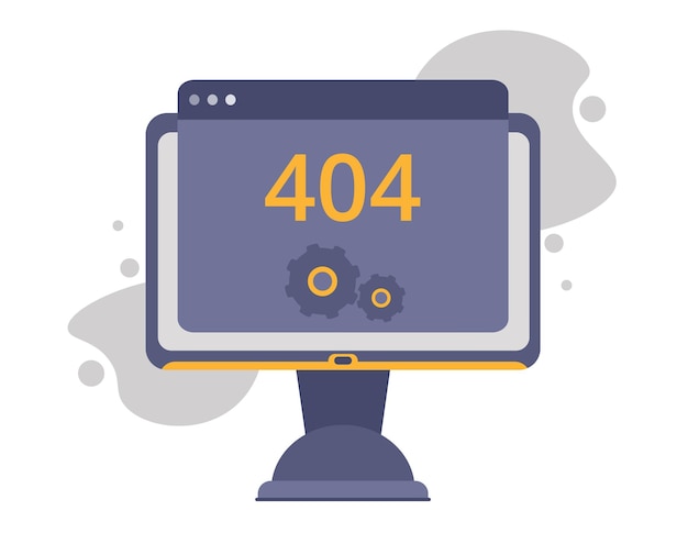 Page not found Error 404 layout on the monitor screen Cartoon modern flat vector illustration