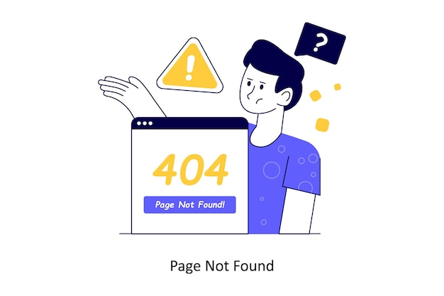 Page not found flat style design vector illustration stock illustration