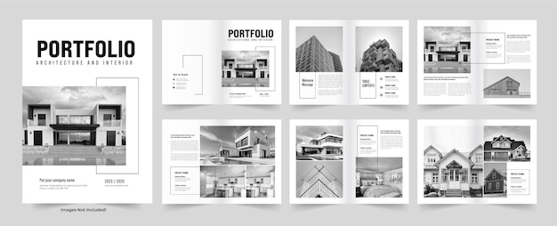 Страница из книги Портфолио портфолио Дизайн макета Портфолио Использование для архитектурного портфолио