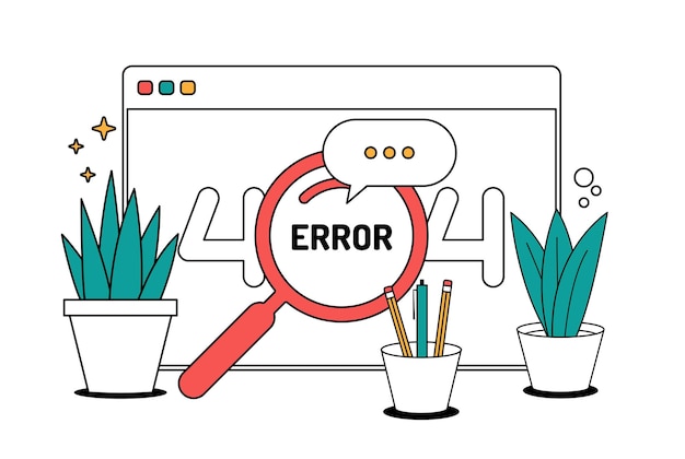 페이지를 찾을 수 없습니다 404 디자인 오류 페이지 아이콘 벡터 일러스트 레이 션 개요 채워진 디자인 및 개발 스타일 아이콘