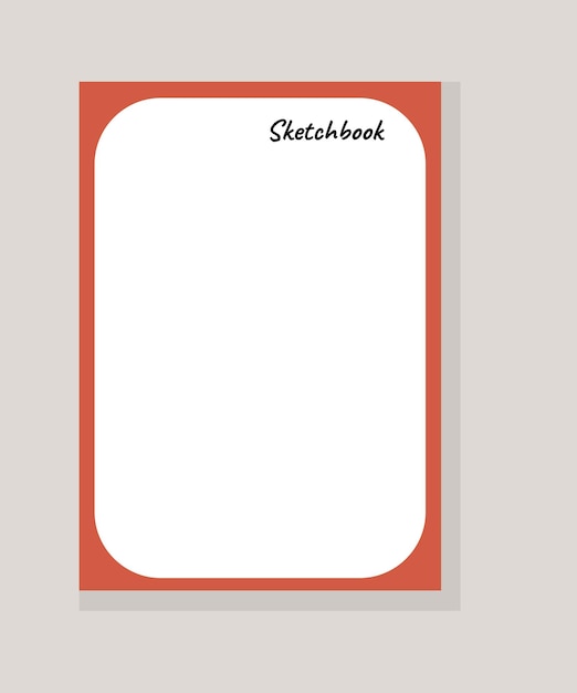 Page for notebook red sketchbook Vector illustration
