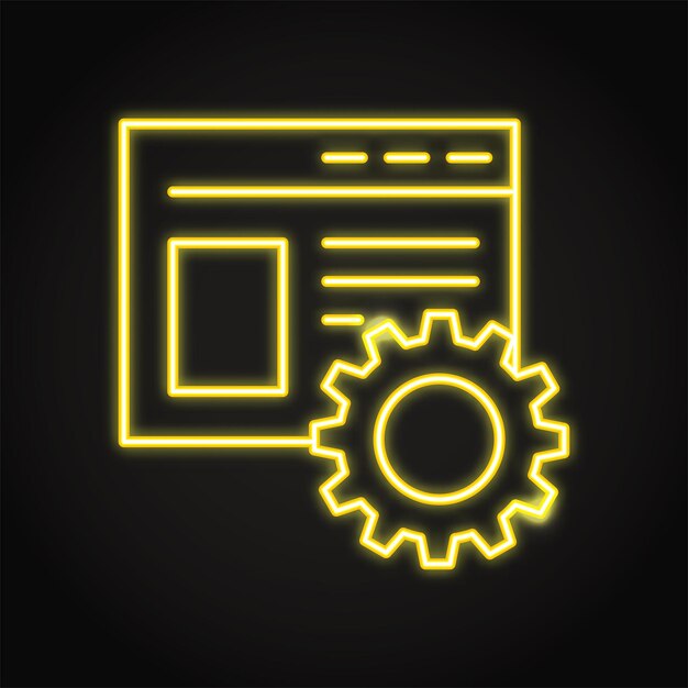 Page optimization neon icon