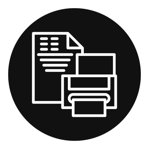 Векторное изображение значка настройки страницы может быть использовано для печати