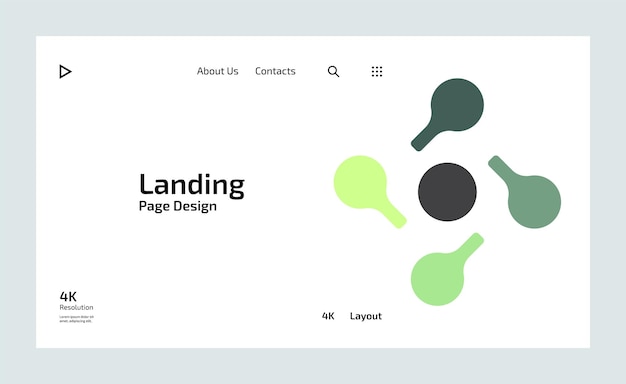 Vector a page that says  landing page  on the bottom